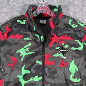 Nike FC Real Bristol FCRB Storm-Fit Rain Jacket Mens XL Gray Camo Warm Up Hood